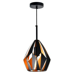 Oxide 1 Light 12 Inch Black Pendant Light in Black and Copper