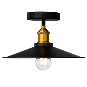 Brave 1 Light Black Flush Mount